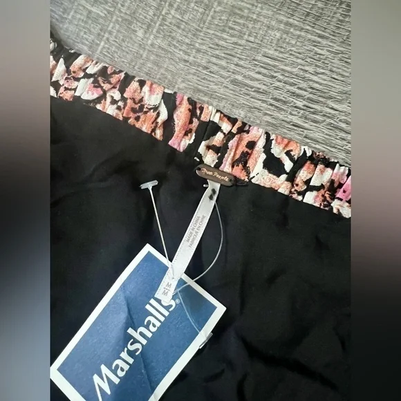 NWT! FREE PEOPLE Jael Printed Mini Dress Medium Floral Black Cutout Boho Puff - Picture 6 of 8